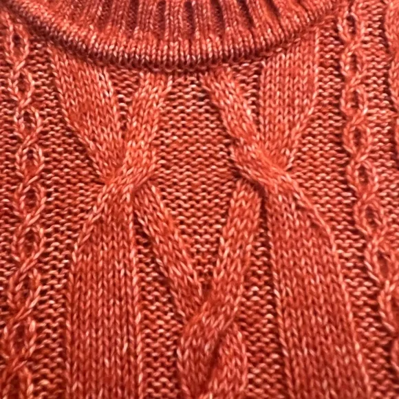 CAbi Women's Cable Knit Sweater - Rust - Picture 3 of 9